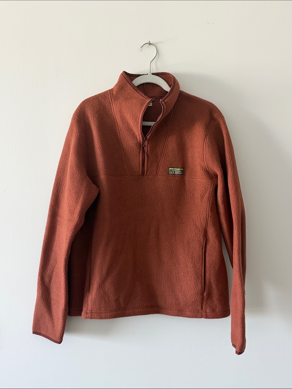 L.L. Bean Rust Zip-Up Fleece Pullover